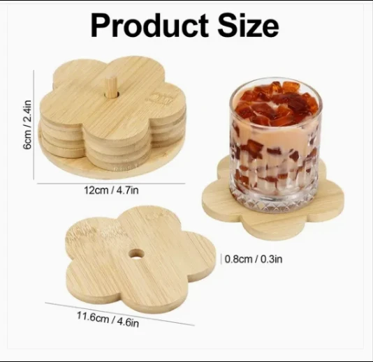 Flower Drink Coasters Set Of 6 With Holder